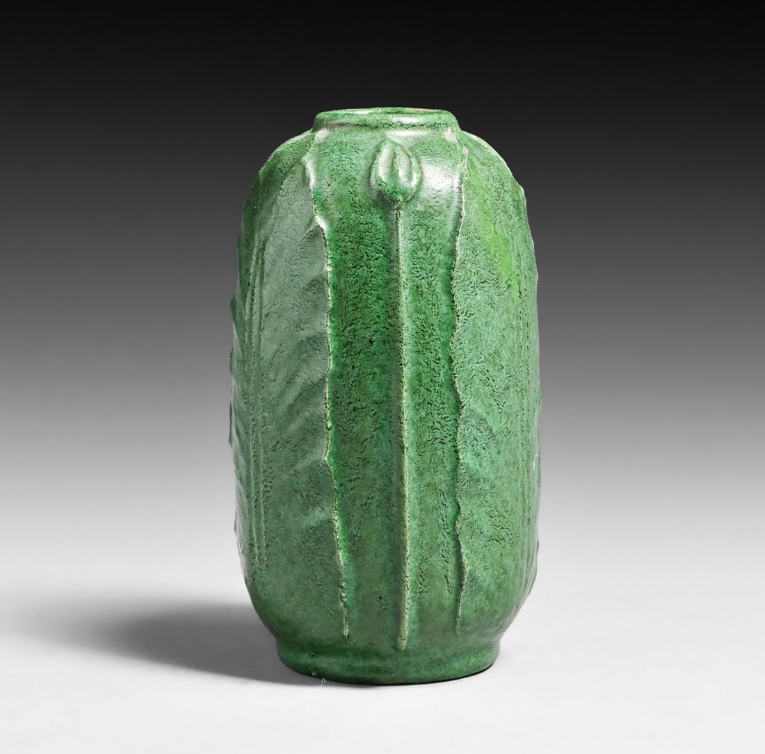 Merrimac Pottery Matte Green Vase c1905 (1 of 4)