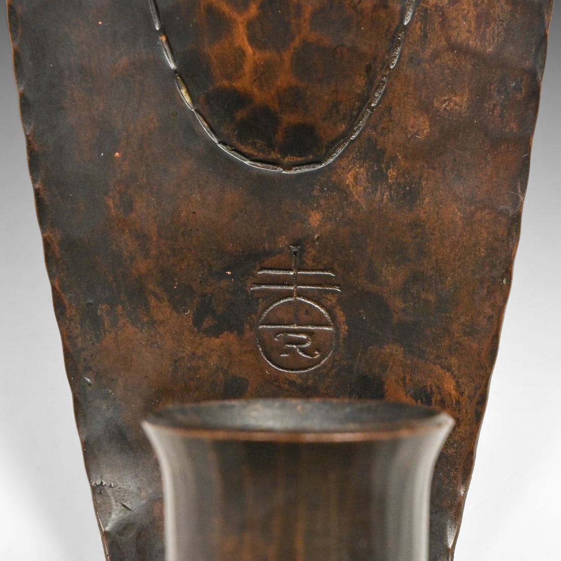 Roycroft Hammered Copper Candle Sconce c1915 - 5
