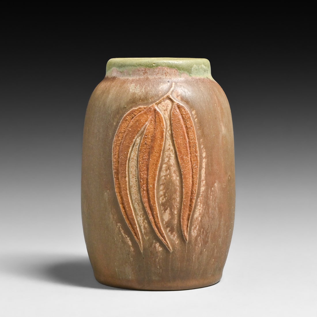 Cedric & Christy Brown California Arts & Crafts Eucalyptus Stoneware Vase c1980s/90s: Cedric & Christy Brown California Arts & Crafts Eucalyptus Stoneware Vase c1980s/90s. Signed. A few tiny flea bites at base, otherwise perfect condition. 5.5"h x 3.75"d FREE NATIONWIDE SHIPPINGFree