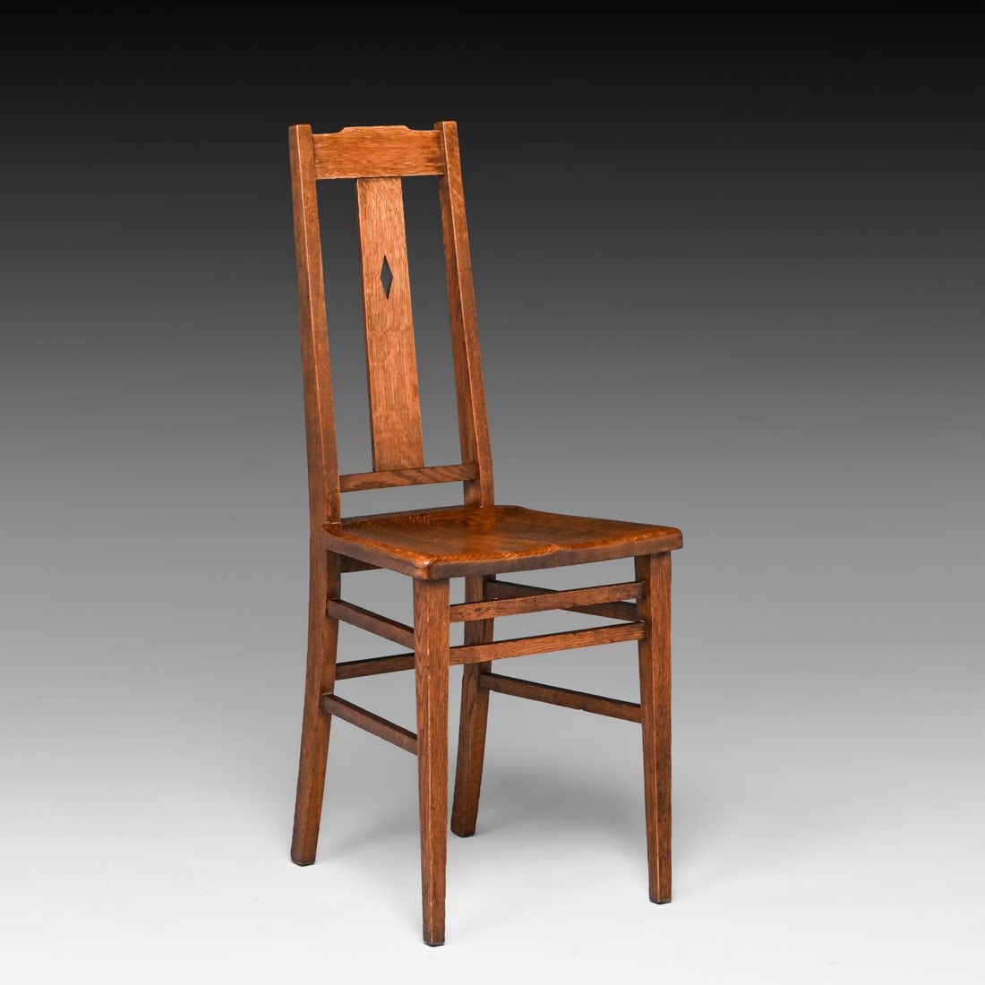 Cortland Furniture Co Mission Oak Cutout Side Chair c1910: Cortland Furniture Co Mission Oak Cutout Side Chair c1910. Signed. Excellent original finish. Very sturdy. 38.5"h x 15.5"w x 17"d FREE NATIONWIDE SHIPPINGFree Nationwide Shipping within the lower