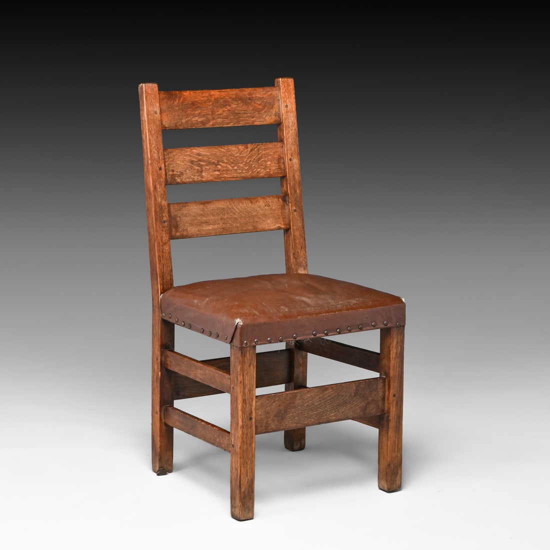 Gustav Stickley #349 1/2 Heavy Ladderback Side Chair c1910 (1 of 3)