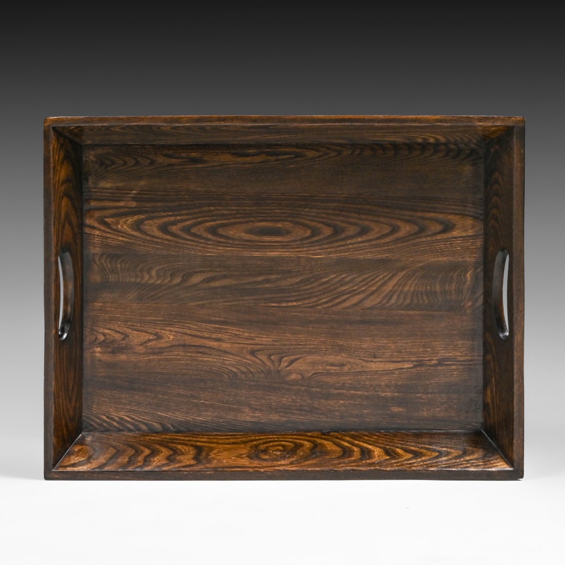 Vintage Japanese Footed Obon (Serving Tray) – Solid Yakusugi or Tochi Wood with Dramatic Quilted: Vintage Japanese Footed Obon (Serving Tray) – Solid Yakusugi or Tochi Wood with Dramatic Quilted Grain c1950-1970s. Unsigned. Excellent original finish. 23.75" x 18.5" x 3.75"h FREE NATIONWIDE