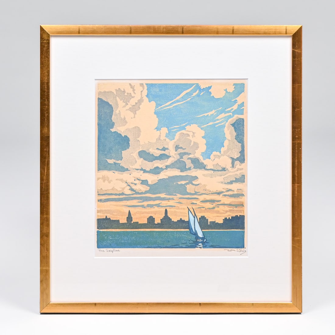 William S. Rice (1873-1963) Color Woodcut "The Skyline" c1925 (1 of 6)