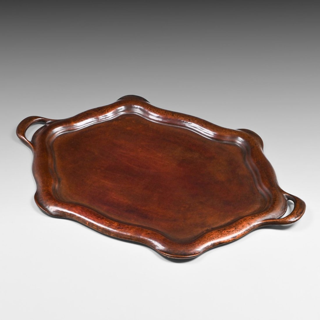 Tiffany Studios - New York Hammered Copper Two-Handled Serving Tray c1910 - 2