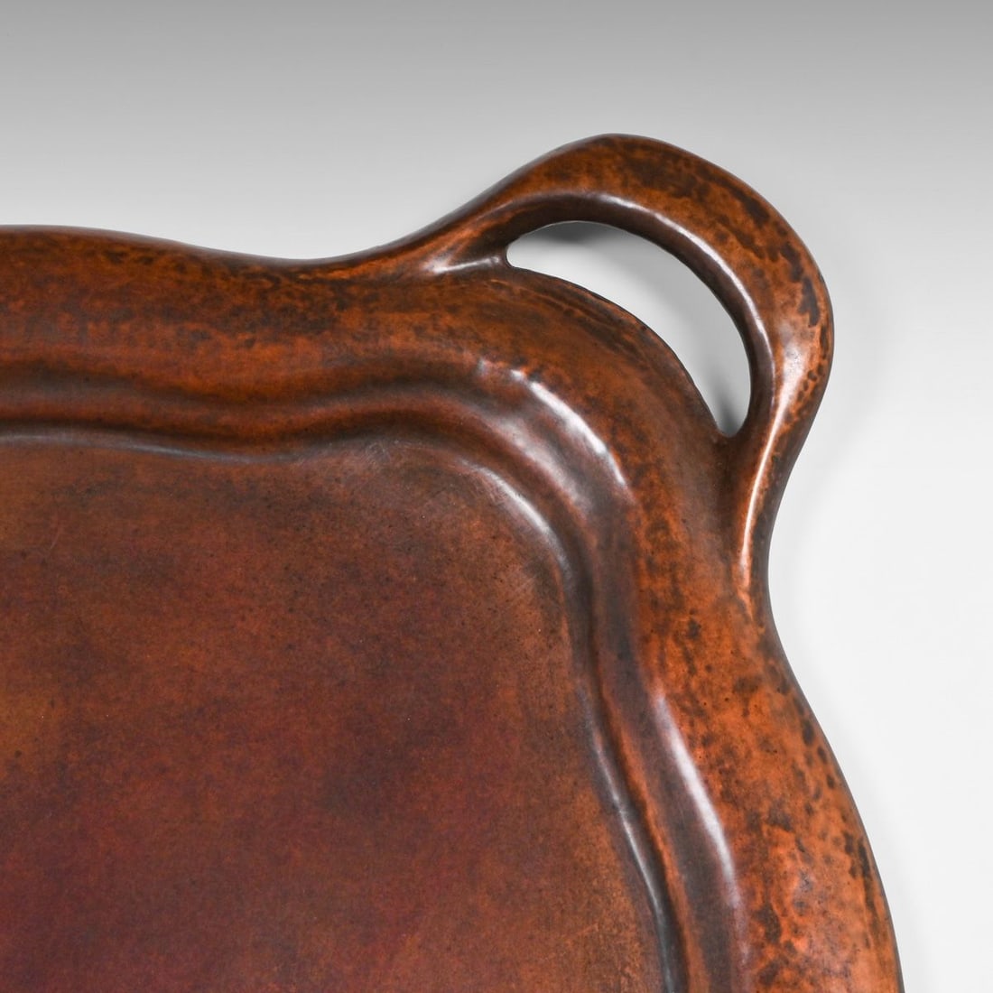 Tiffany Studios - New York Hammered Copper Two-Handled Serving Tray c1910 - 4