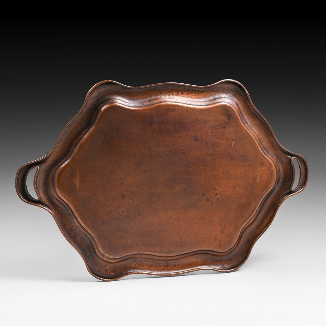 Tiffany Studios - New York Hammered Copper Two-Handled Serving Tray c1910 - 7
