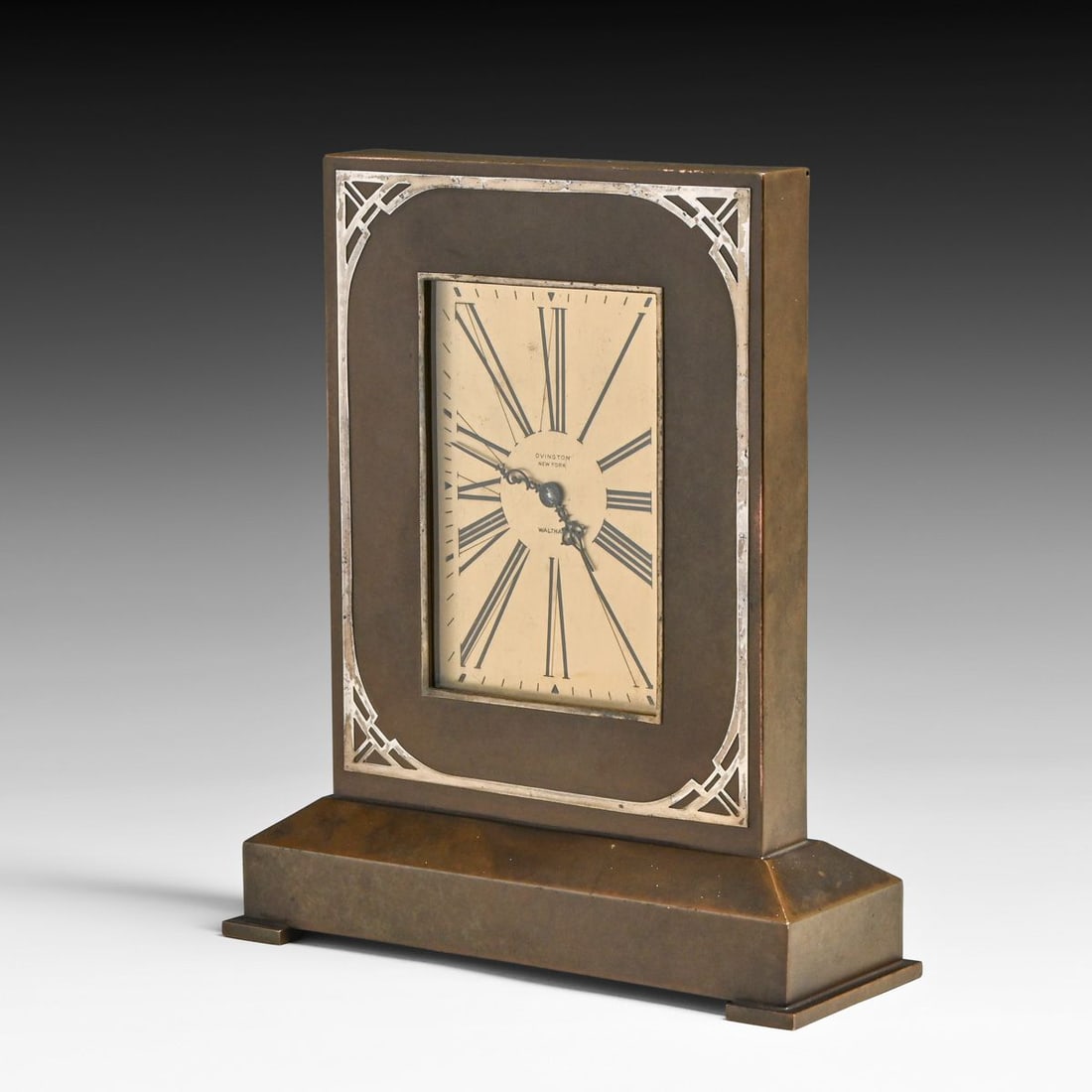 Silvercrest Sterling Silver on Bronze Table Clock c1920s - 2