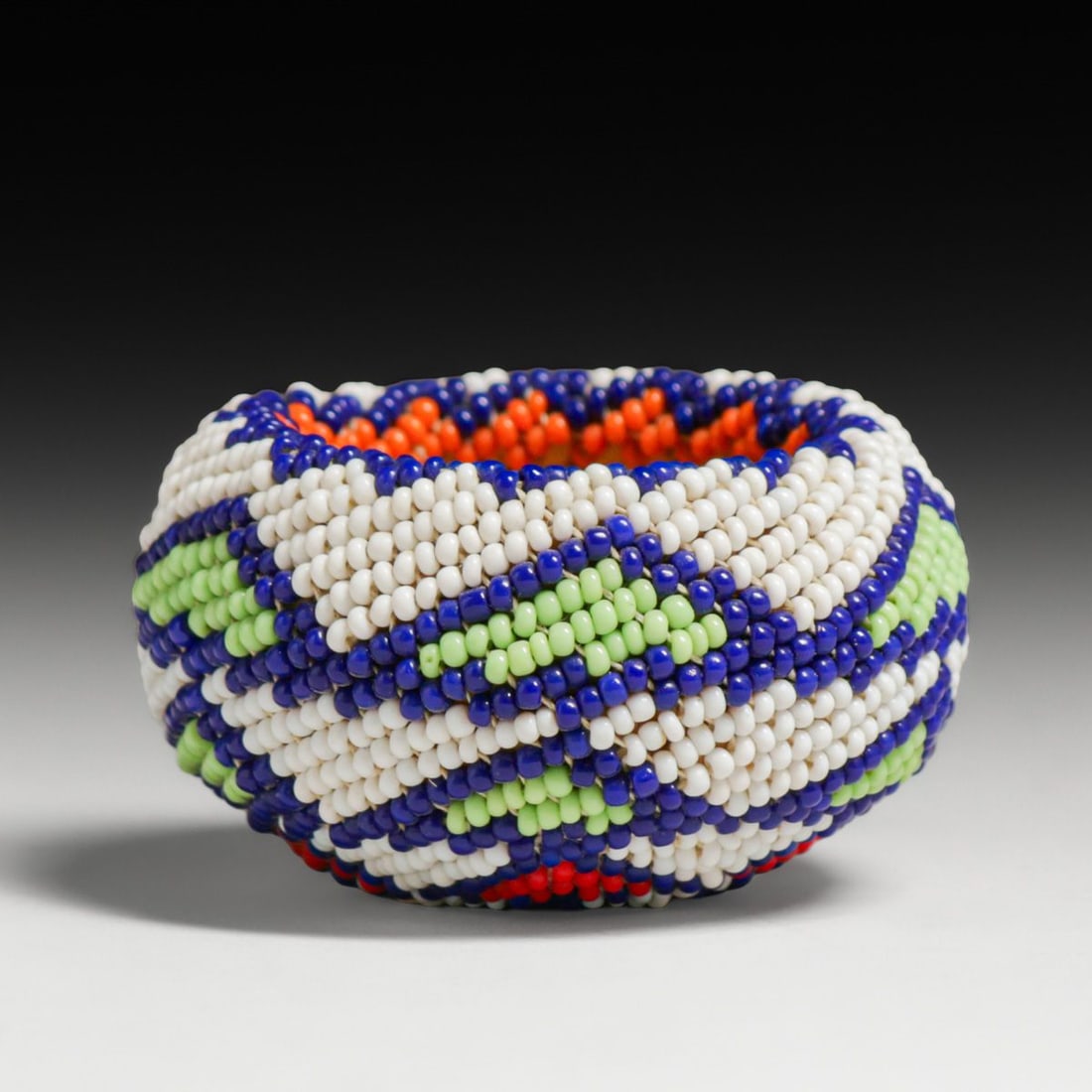 Miniature Native American Beaded Basket c1920s: Miniature Native American Beaded Basket c1920s. Paiute or Washoe Tribe from the Yosemite to Reno, NV area. Excellent condition. 2 1/8"d x 1.25"h FREE NATIONWIDE SHIPPING Free Nationwide Shipping
