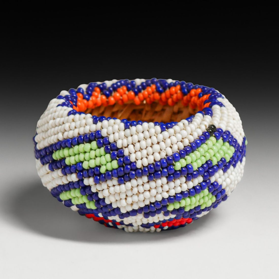 Miniature Native American Beaded Basket c1920s - 2