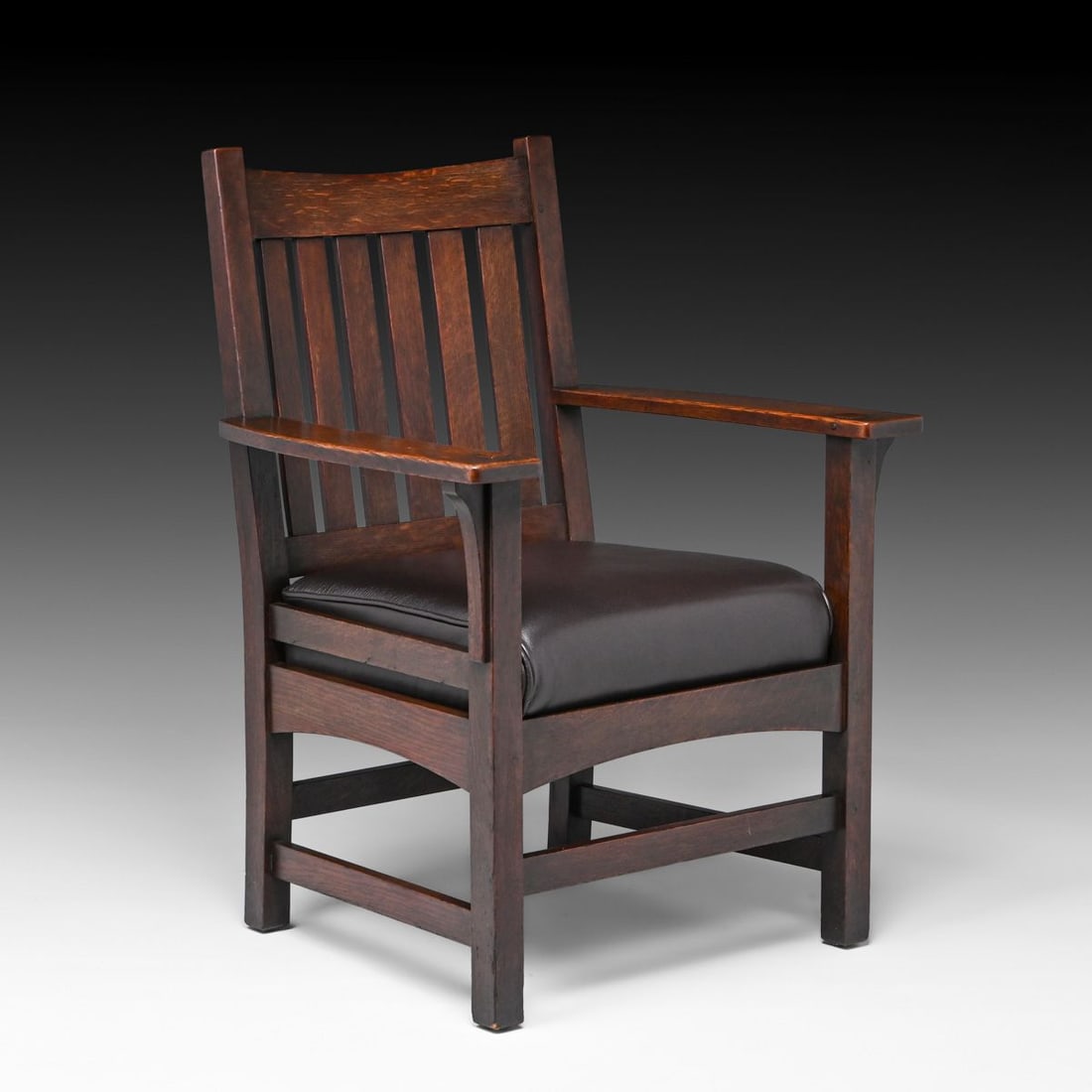 L&JG Stickley Oak Armchair c1908-1912 (1 of 4)