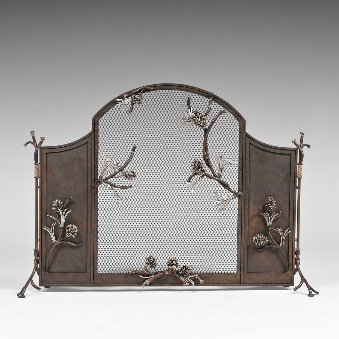 Contemporary Cast Iron Pinecone Fireplace Screen c2010s (1 of 11)
