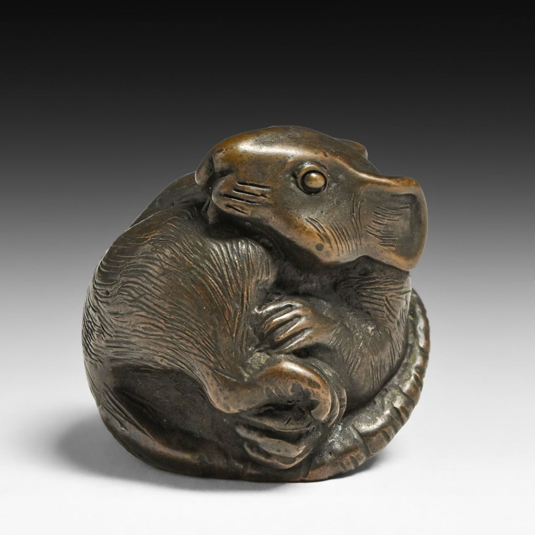 Japanese Arts & Crafts Meiji Period Bronze Okimono c1910: Japanese Arts & Crafts Meiji Period Bronze Okimono c1910. Unsigned. Excellent original patina. 2.5"h x 1.75" x 1" FREE NATIONWIDE SHIPPING Free Nationwide Shipping within the lower 48 states for all