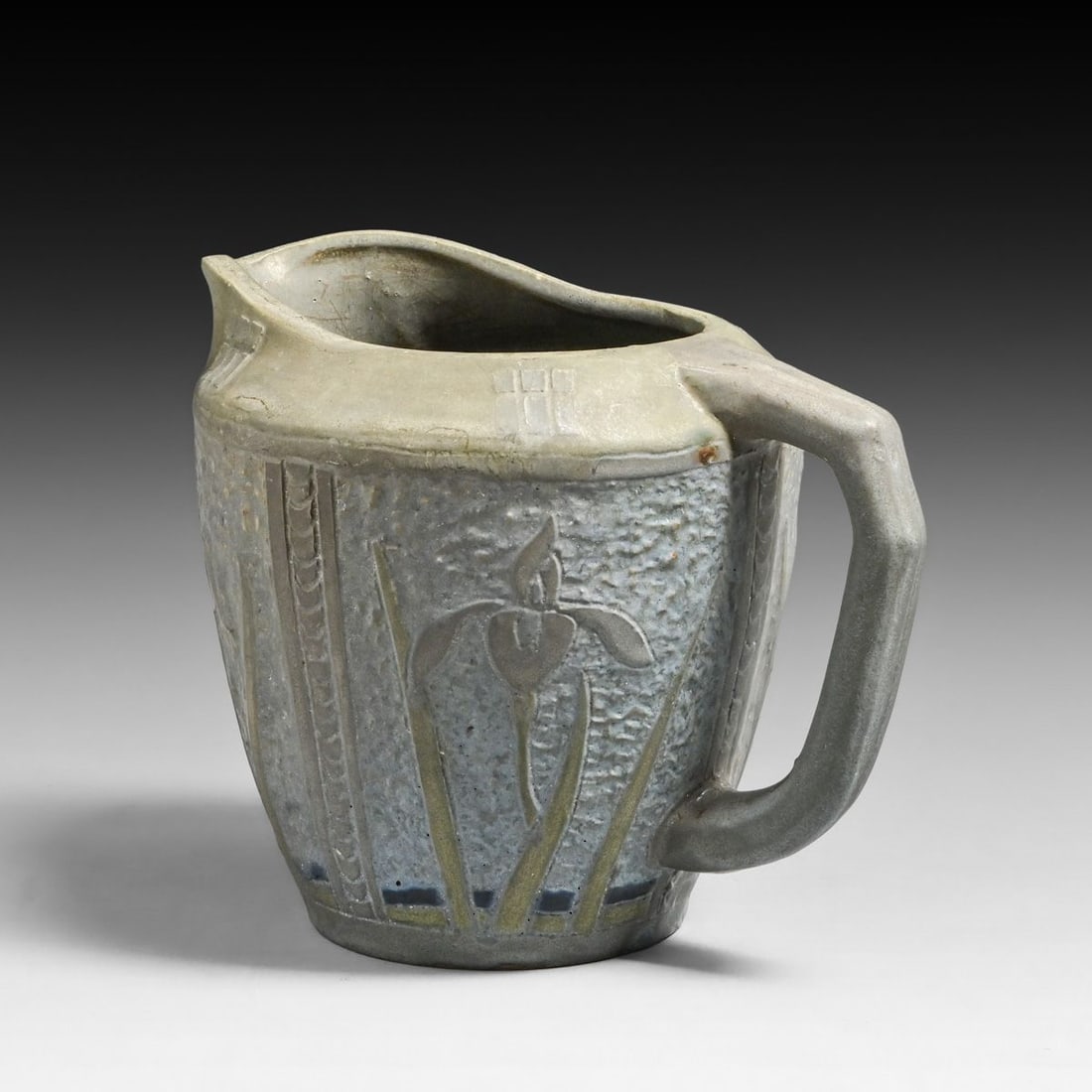 William Jervis Pottery Hand-Carved Pitcher c1905 - 2