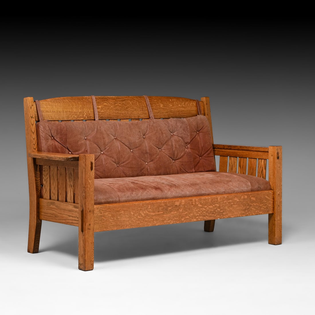 Harden Oak Slatted Bench Settle c1910 (1 of 3)