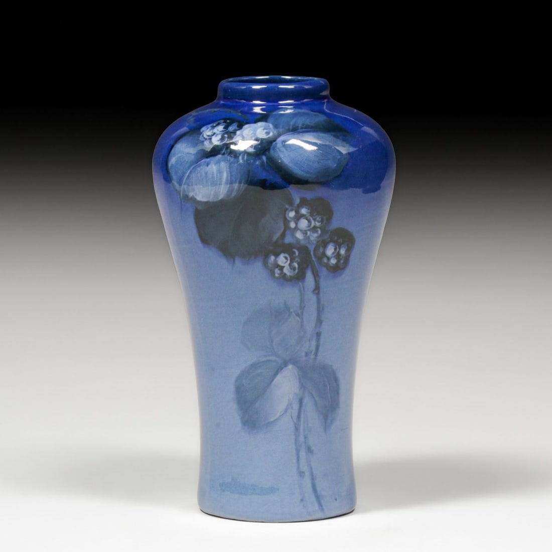 Weller Blue Louwelsa Blackberry Floral Vase c1900s: Weller Blue Louwelsa Blackberry Floral Vase c1900s. Signed. Perfect condition. 8"h x 4.25"d FREE NATIONWIDE SHIPPING Free Nationwide Shipping within the lower 48 states for all purchases at our