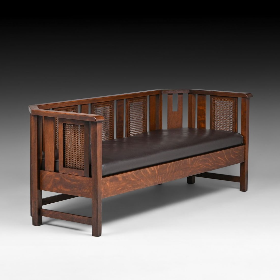 Stickley Brothers Prairie School Settle c1910: Stickley Brothers Prairie School Settle c1910. Signed. Color added to excellent original finish. 72"w x 29.5"h x 27"d FREE NATIONWIDE SHIPPING Free Nationwide Shipping within the lower 48 states for