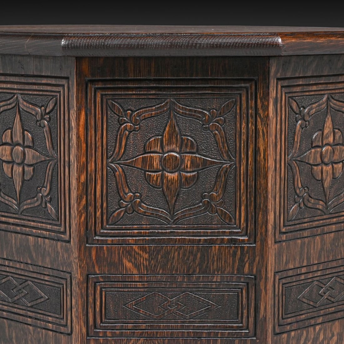 Grand Rapids Oak Hexagonal Taboret c1898 - 4