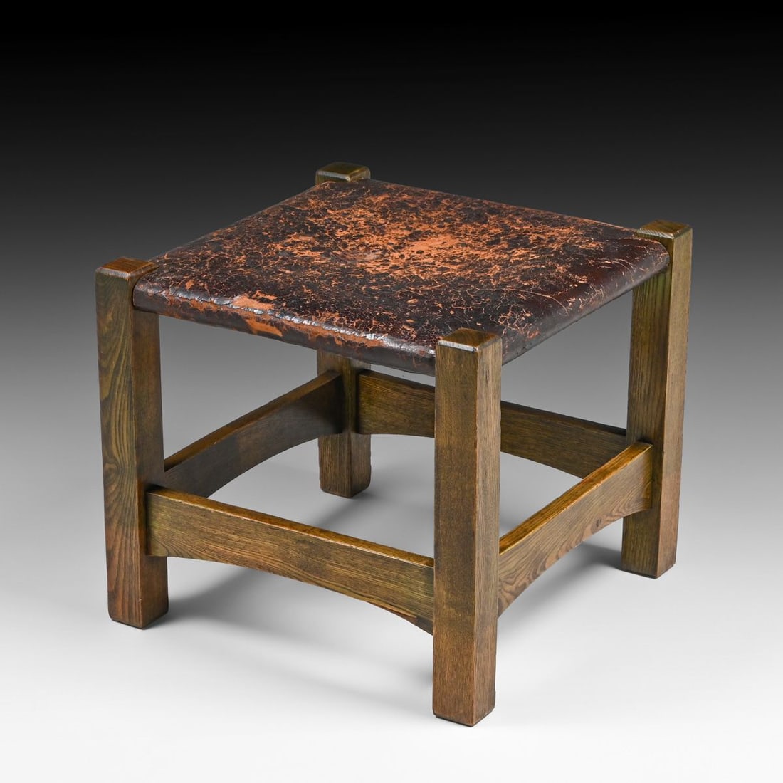 Rare & Early Gustav Stickley #728 Square Footstool c1901 (1 of 4)