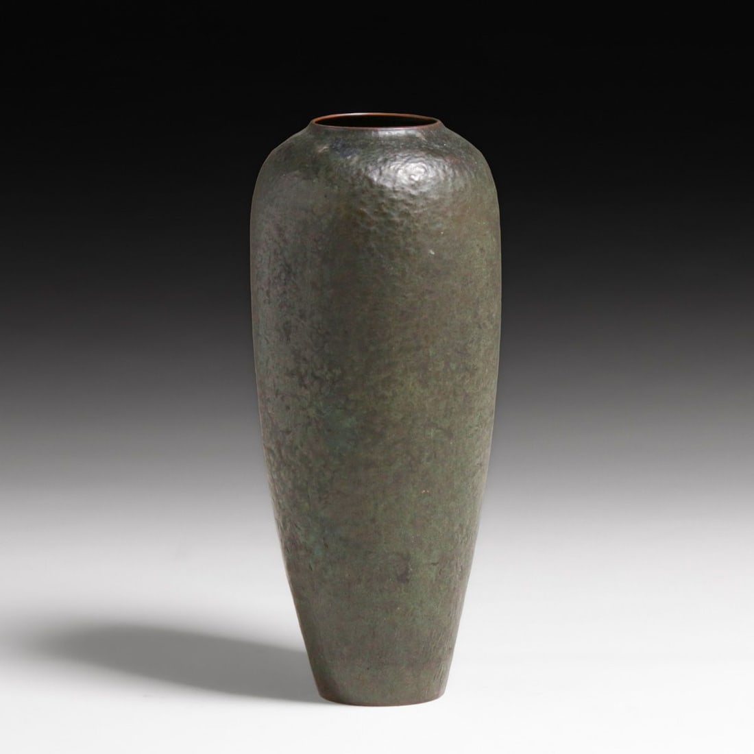 Rare & Important Fred Brosi Hammered Copper Floor Vase 22"h Floor Vase c1915 (1 of 5)