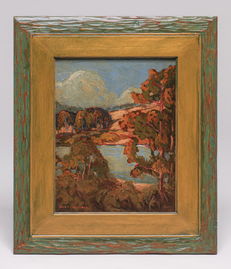 Jack Cassinetto (1944-2018) California Painting “Along the Russian River?? 2001: Jack Cassinetto (1944-2018) California Painting “Along the Russian River” 2001. Signed. Excellent condition. Original hand carved and painted frame. 14"h x 11"w. Frame 21"h x 18"w FREE NATIONW