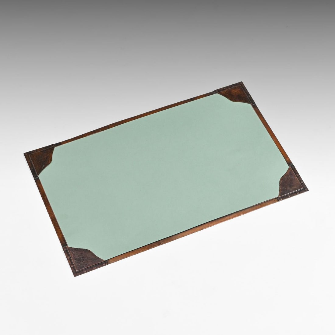 Gustav Stickley Hammered Copper Blotter Pad c1910: Gustav Stickley Hammered Copper Blotter Pad c1910. Signed. Color added to original patina. 24.5" x 15" FREE NATIONWIDE SHIPPING Free Nationwide Shipping within the lower 48 states for all purchases