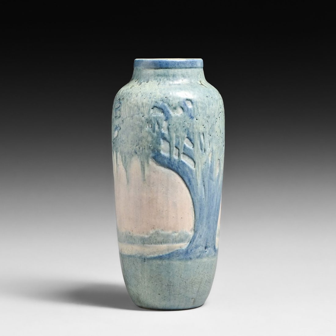 Newcomb Scenic Anna Frances Simpson Scenic Vase 1917: Newcomb Scenic Anna Frances Simpson Scenic Vase 1917. Signed. Perfect condition. 8.5"h x 3.75"d FREE NATIONWIDE SHIPPING Free Nationwide Shipping within the lower 48 states for all purchases at our