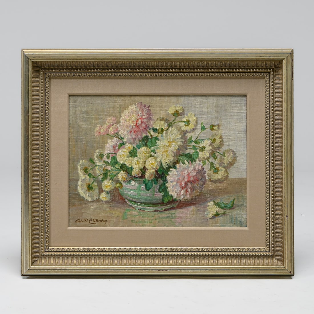 Alice Brown Chittenden (1859–1944) California Impressionist "Chrysanthemums" Painting c1890s (1 of 5)
