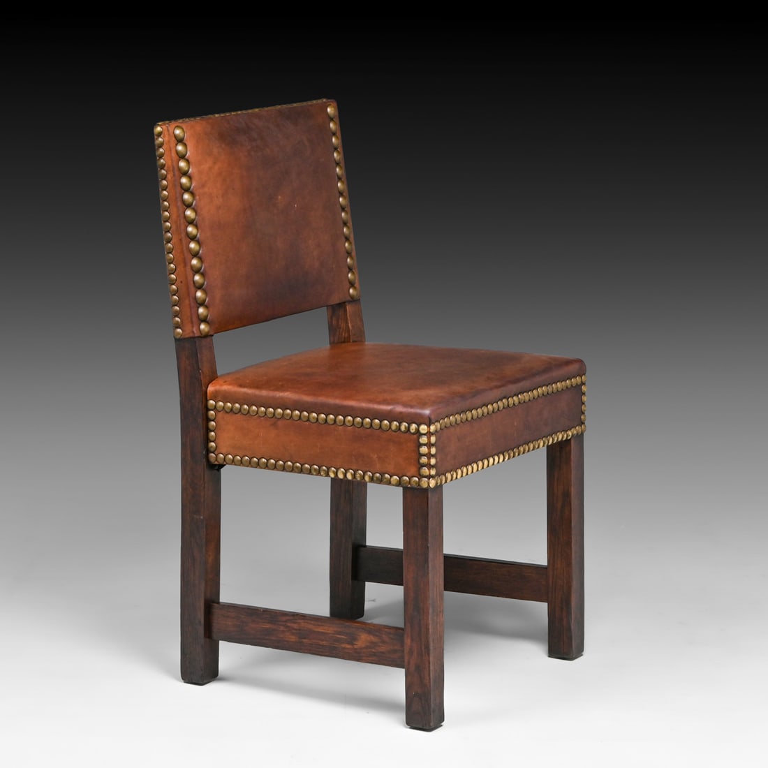 Early Gustav Stickley #1295 Leatherback Dining Chairs c1902 - 3