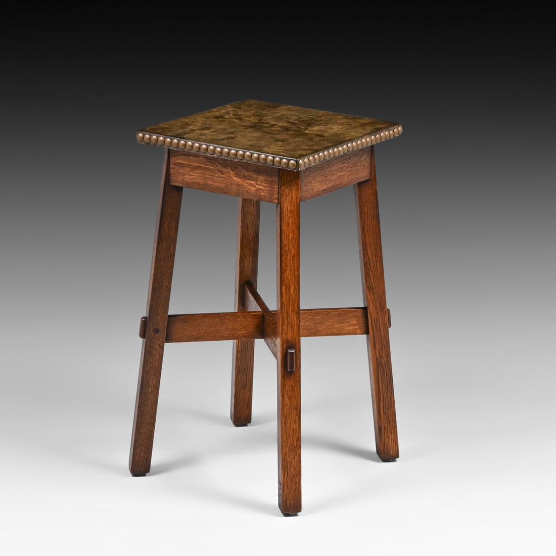 Stickley Brothers Square Leather-Top Side Table c1910 - 2