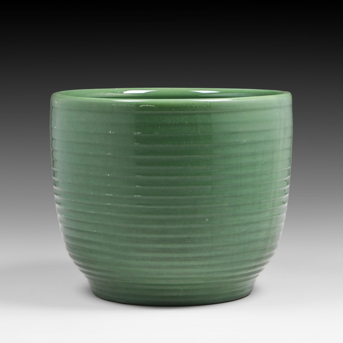 Bauer Jade Green RIngware Jardiniere c1930s - 2