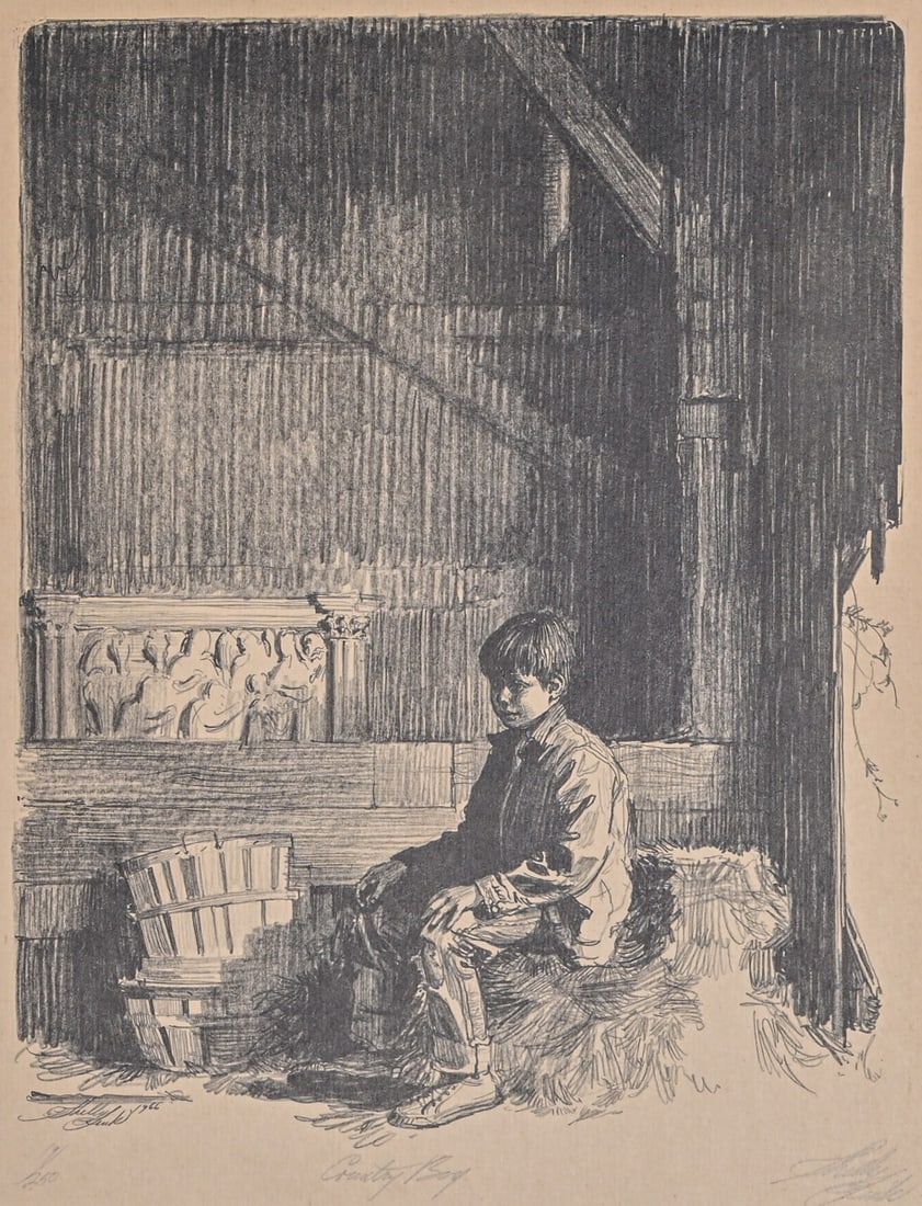 Sheldon "Shelly" Fink (American, 1925–2002) Lithograph "Country Boy" 1966 (1 of 6)