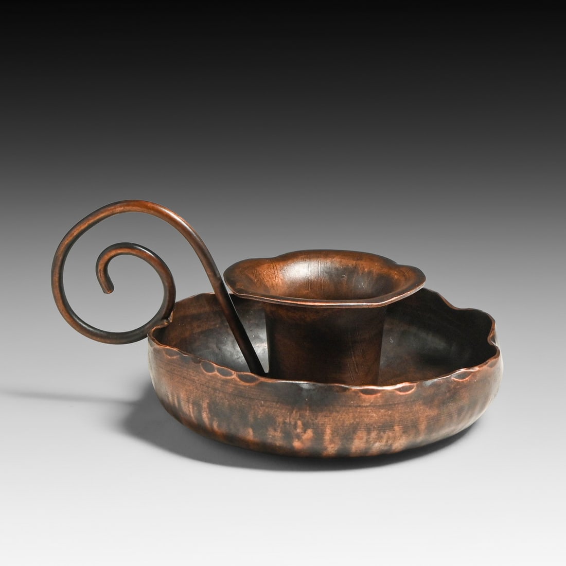 Coppercraft Guild - Tauntan, MA Hammered Copper Candlestick c1930s (1 of 6)