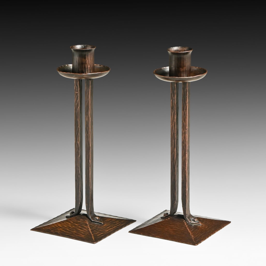 Roycroft Hammered Copper Princess Candlesticks c1920s (1 of 6)