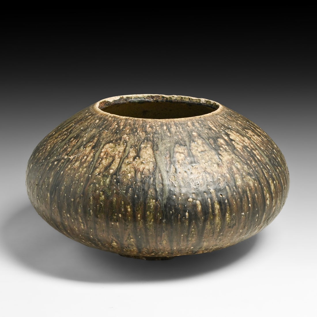 Monumental 19?? Royal Copenhagen Jais Nielsen Stoneware Floor Vessel c1950s: Monumental 19” Royal Copenhagen Jais Nielsen Stoneware Floor Vessel c1950s. As - Is with internal hairline and multiple rim chips. Signed. 19"d x 9.5"h FREE NATIONWIDE SHIPPING Free Nationwide