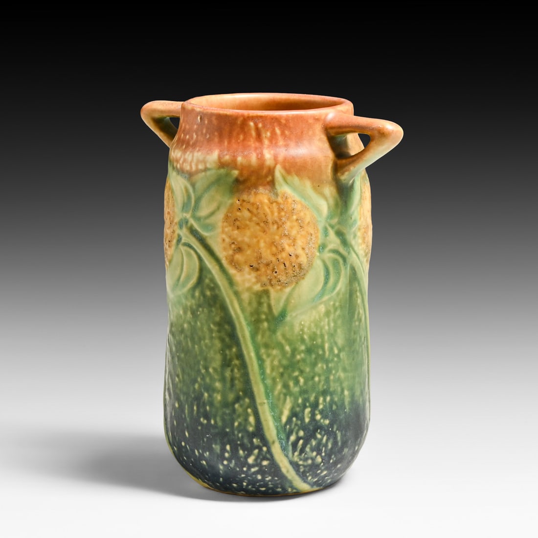 Roseville Sunflower Two-Handled Vase c1930s - 2