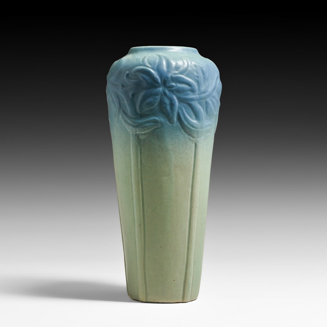 Tall Van Briggle Matte Turquoise Vase c1915-1920 (1 of 4)