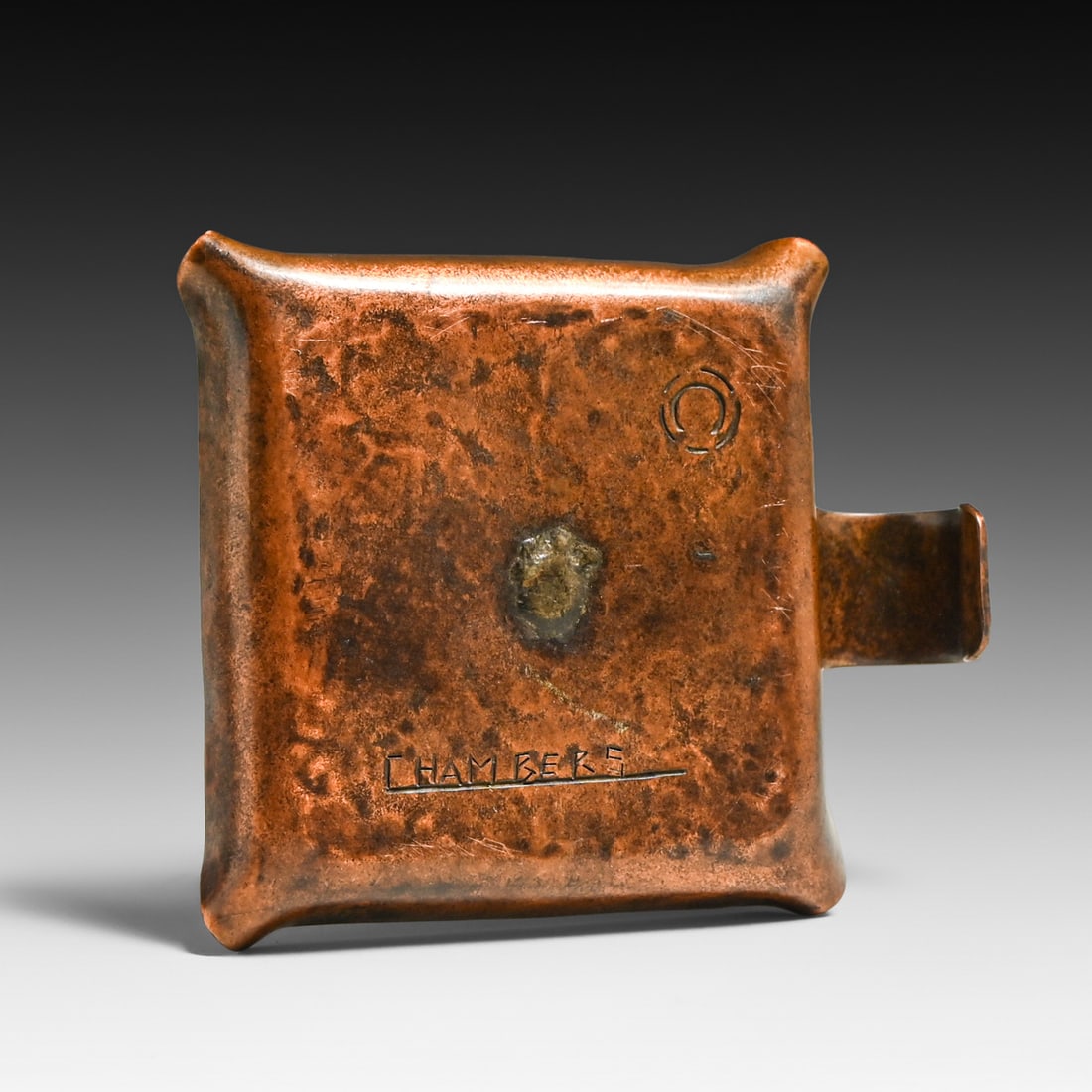 Fred Chambers - St Louis Hammered Copper Candlestick c1930s - 5