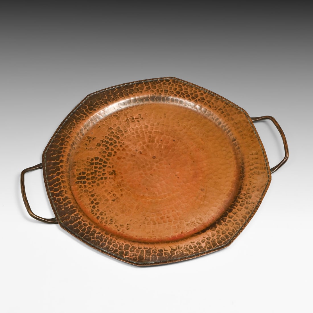 Roycroft Hammered Copper Two-Handled Tray c1920s - 2