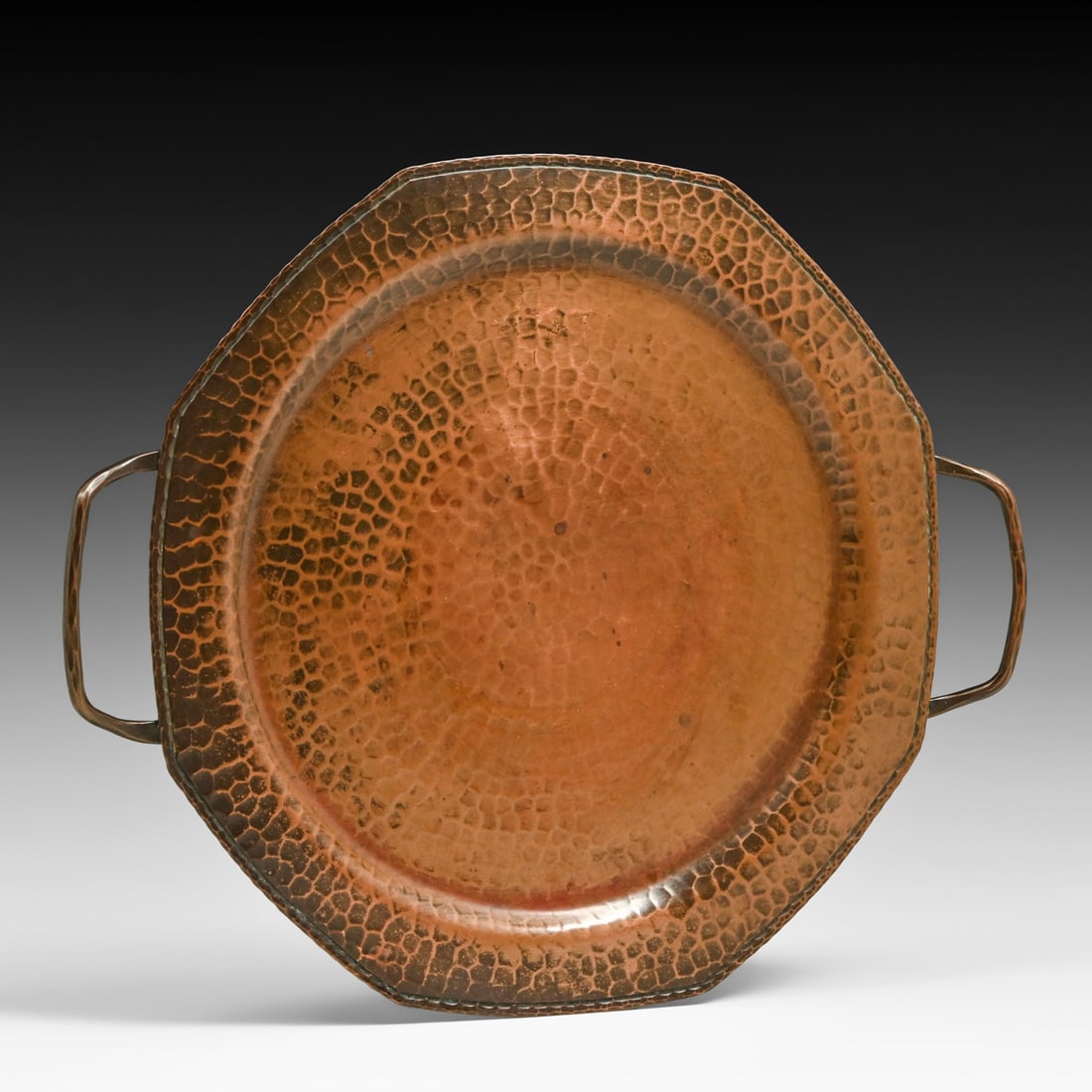 Roycroft Hammered Copper Two-Handled Tray c1920s - 3