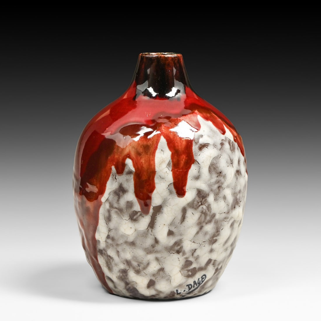 Louis Auguste Dage (1885–1961) French Art Deco Glazed Ceramic Vase c1920s (1 of 7)