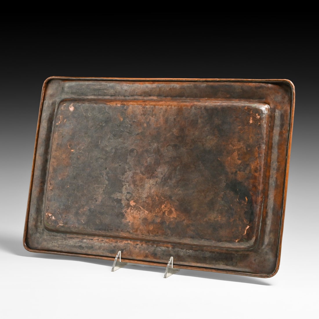Gustav Stickley Hammered Copper Rectangular Tray c1910 - 4