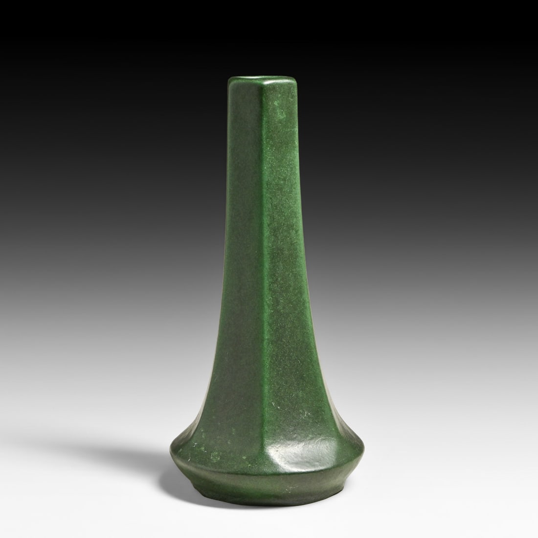 Weller Bedford Matte Green Hexagonal Vase c1910 (1 of 4)