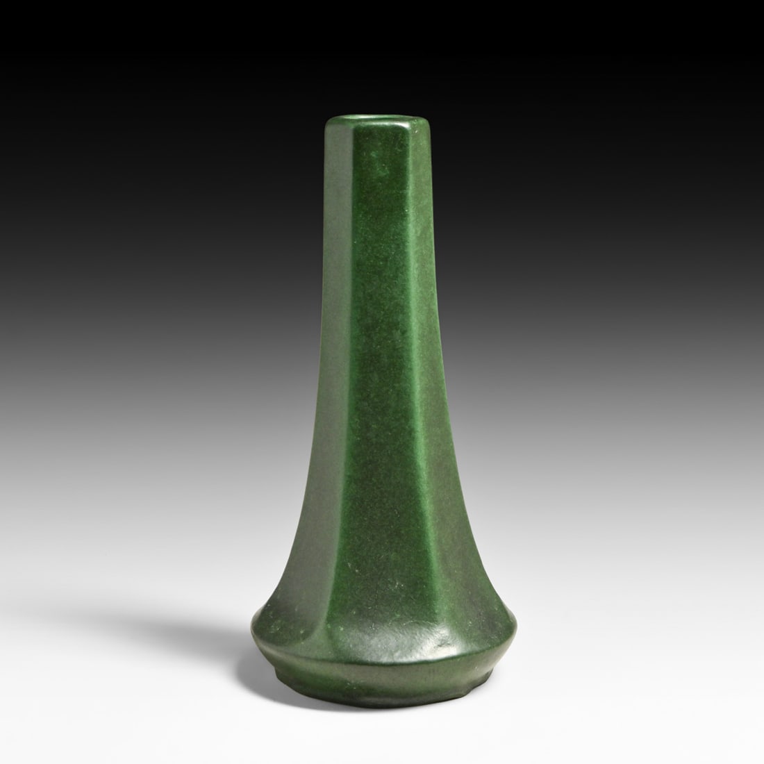 Weller Bedford Matte Green Hexagonal Vase c1910 - 2