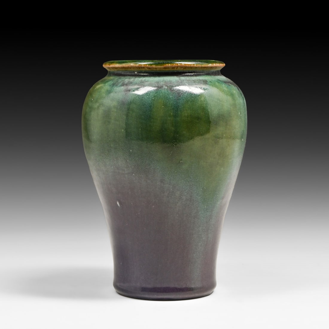 Fulper Pottery Green & Purple Vase c1910s: Fulper Pottery Green & Purple Vase c1910s. Signed. Perfect condition. 6.75"h x 4.75"d FREE NATIONWIDE SHIPPING Free Nationwide Shipping within the lower 48 states for all purchases at our Two-Day Auct