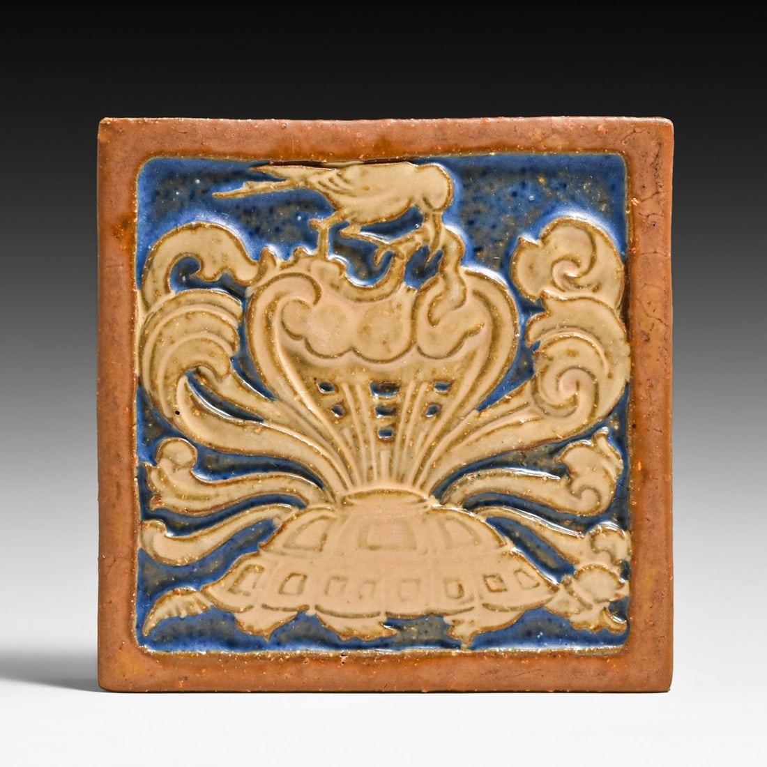 Mosaic Tile Co Bird & Fountain Motif Tile c1920s (1 of 5)