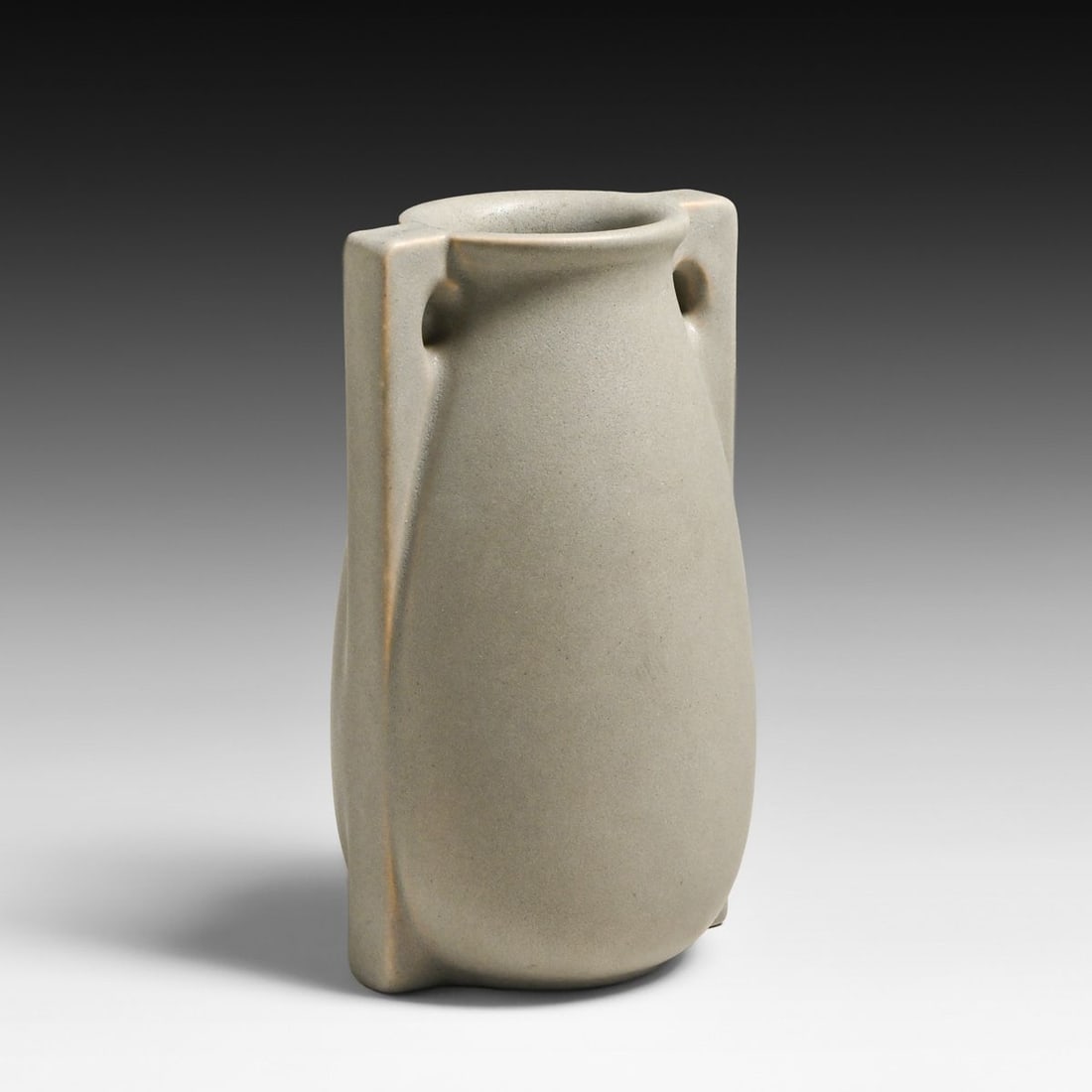 Teco Pottery #437 Matte Glazed Two-Handled Vase c1910 - 2