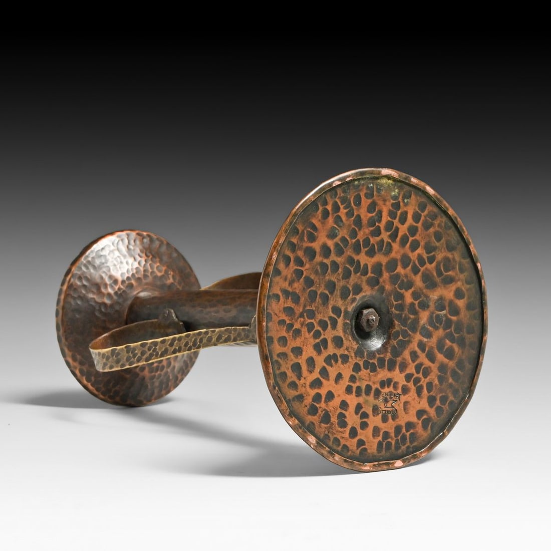 Benedict Studios Hammered Copper Candlestick c1910 - 4
