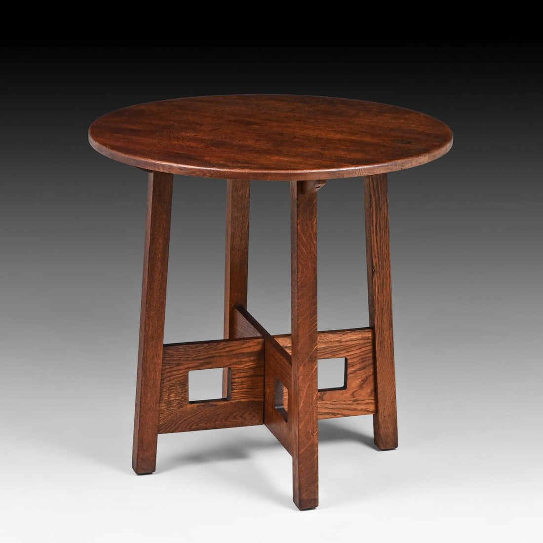 Limbert #148 Oak Cutout Lamp Table c1910 - 2