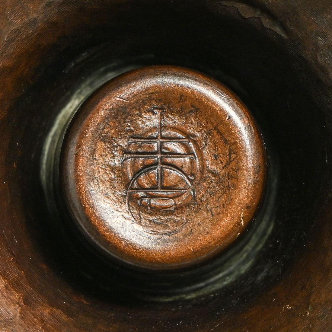 Early Roycroft Hammered Copper One-Handle Candlestick c1915 - 6