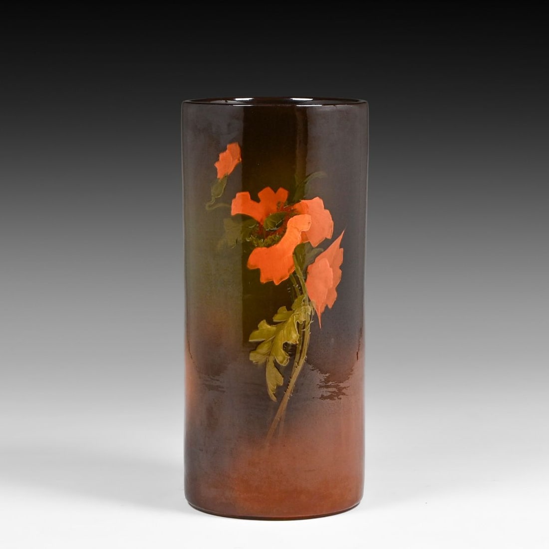 Louwelsa Weller Poppies Standard Glaze Umbrella Stand c1900s (1 of 3)